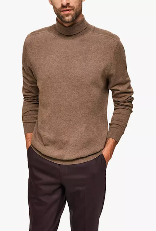 Melange Cotton Roll Neck Jumper 1