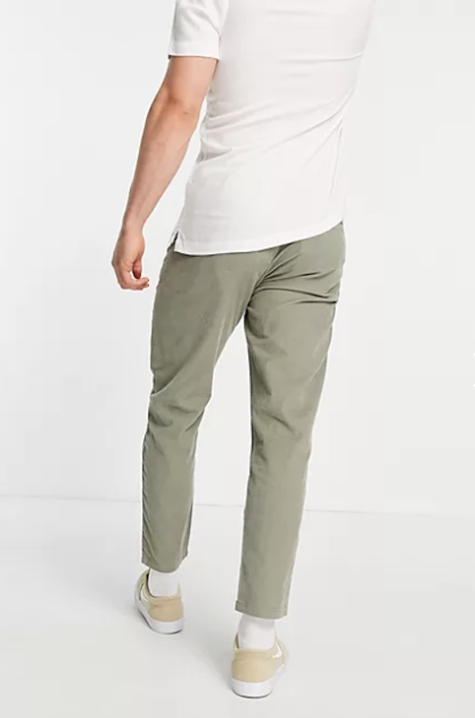 Cigarette Fit Trousers in Khaki Mini Cord 3