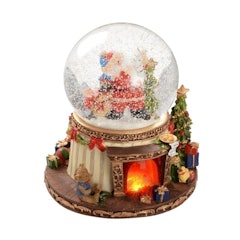 Animated Snow Globe With Pre-Lit Fireplace