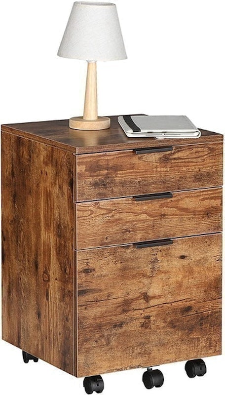 3 Drawer Rolling Wood File Cabinet 1