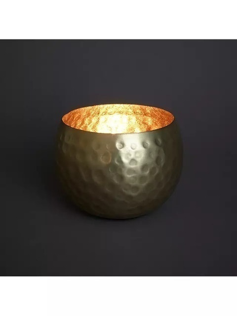 Brass Hammered Tealight Holder 2