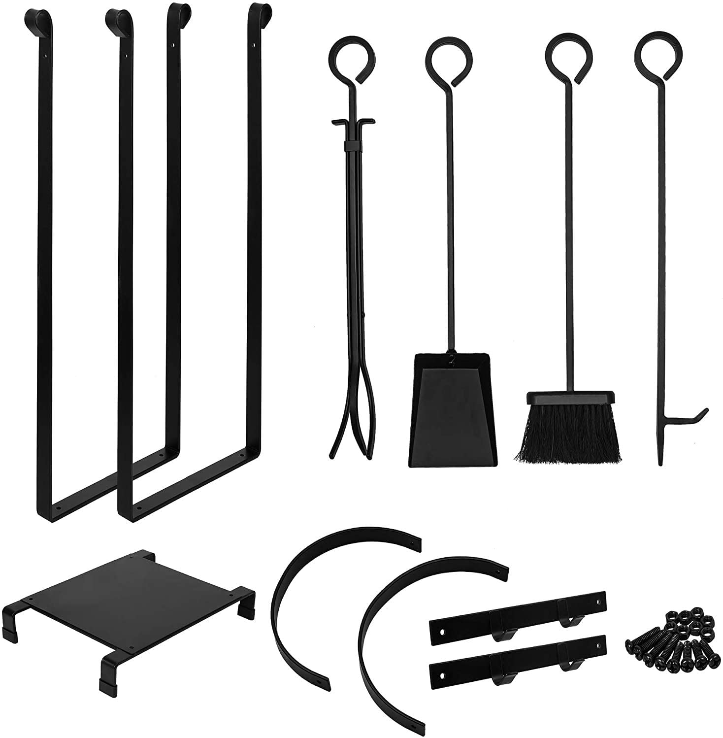Fireplace Log Rack With 4 Tools 2