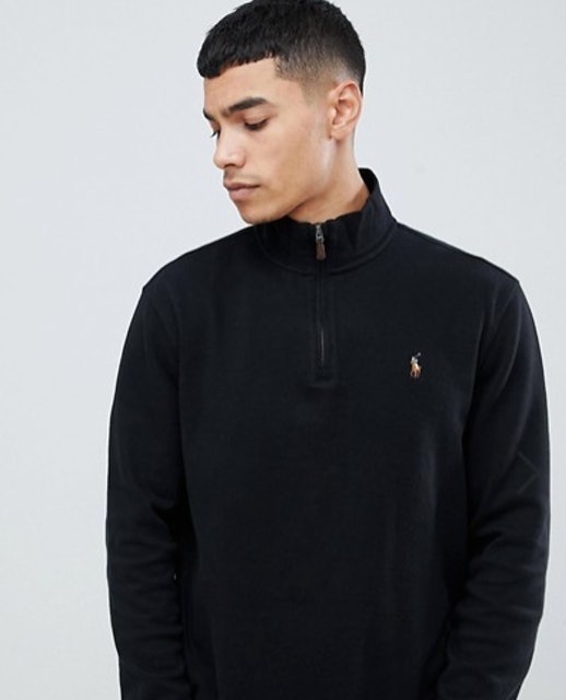 Half Zip Cotton Knit Jumper 1