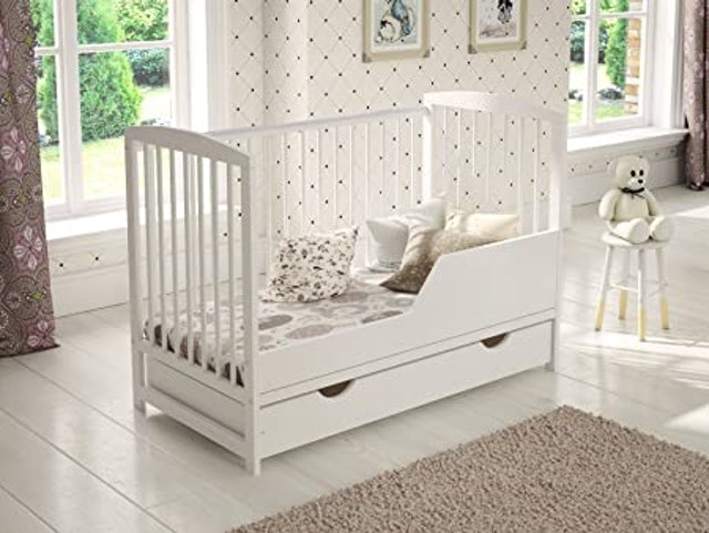 White Wooden Baby Cot  2