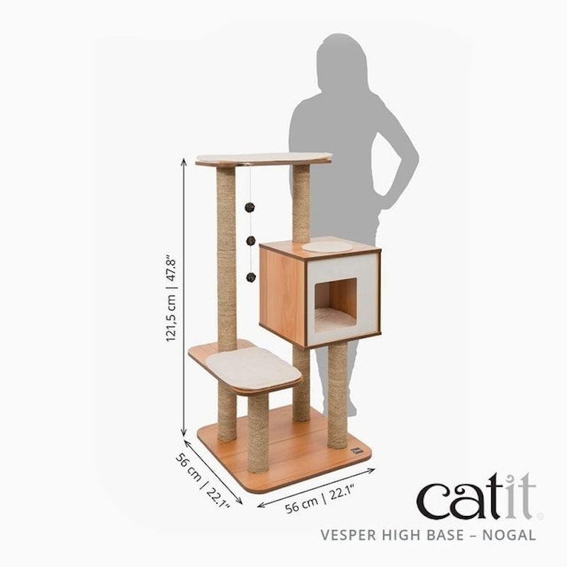 V-High Walnut Cat Furniture Tree 2