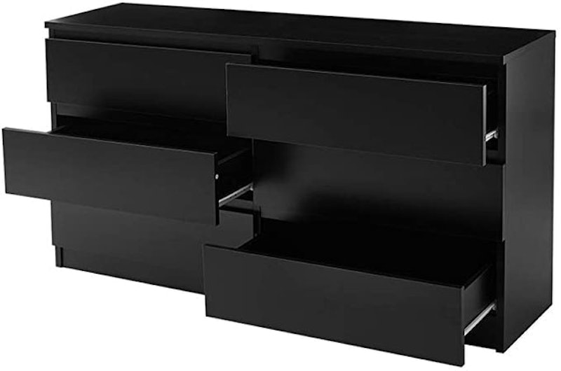 Chest of Drawers With Metal Runners, Black 2