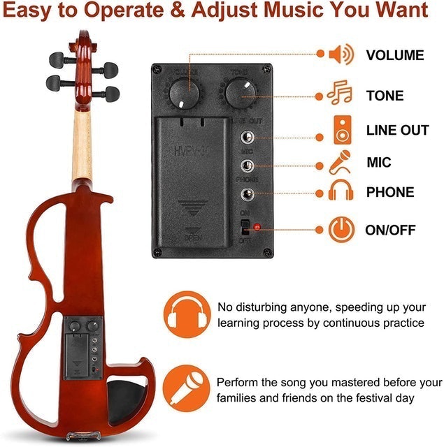 Full Size Silent Electric Violin Kit 3