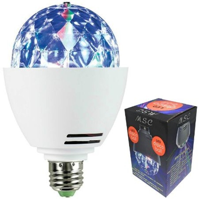 8. LED Rotating Multicolour Disco Ball Screw-Fitting Light Bulb 1