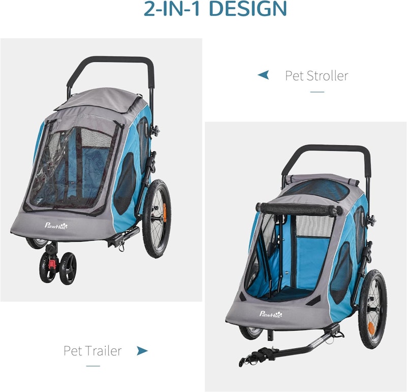 2 IN 1 Dog Bicycle Trailer Pet Stroller 5