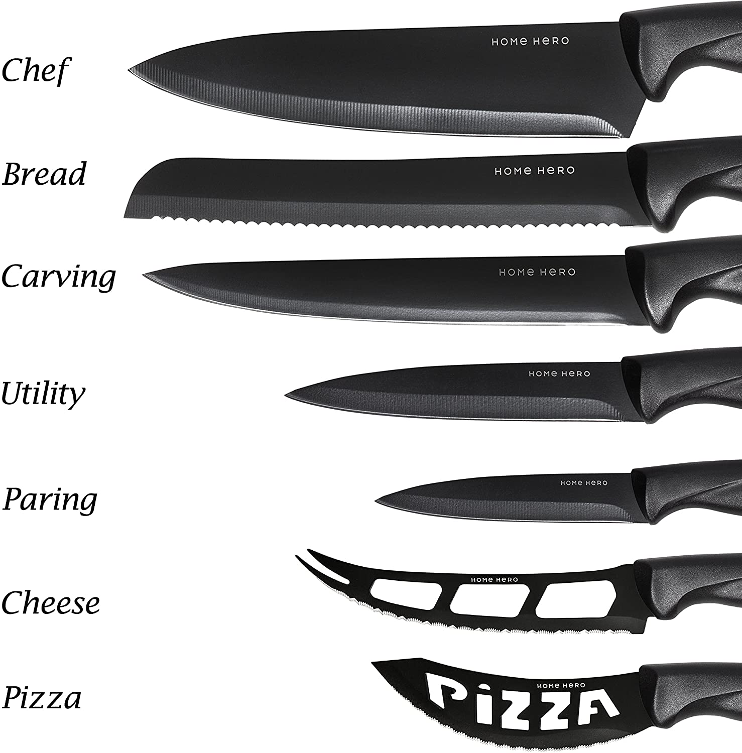 17 Pcs Stainless Steel Kitchen Knives Set 2