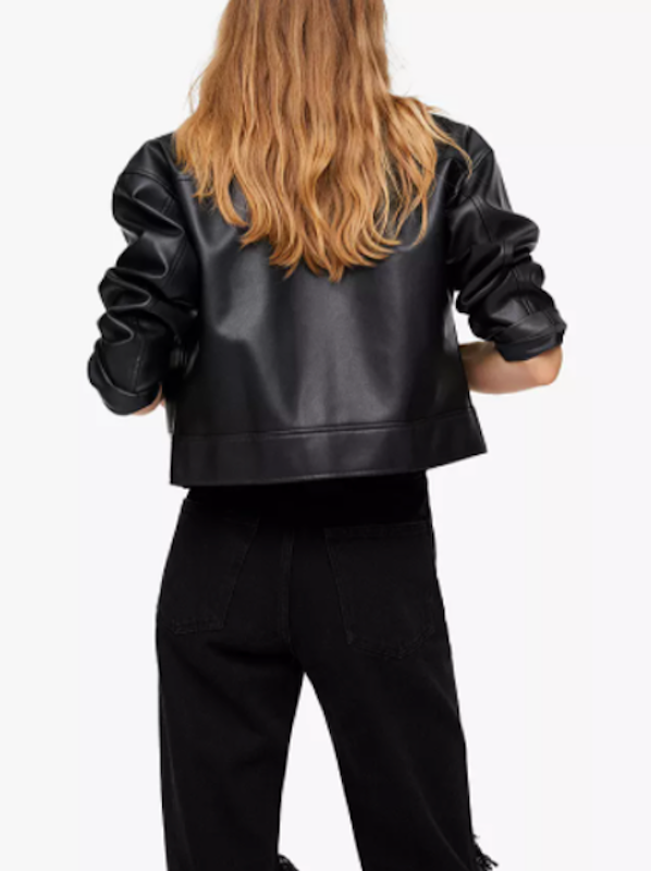 Faux Leather Bomber Jacket 3