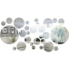 32-Piece Circular Mirror Acrylic Wall Decals