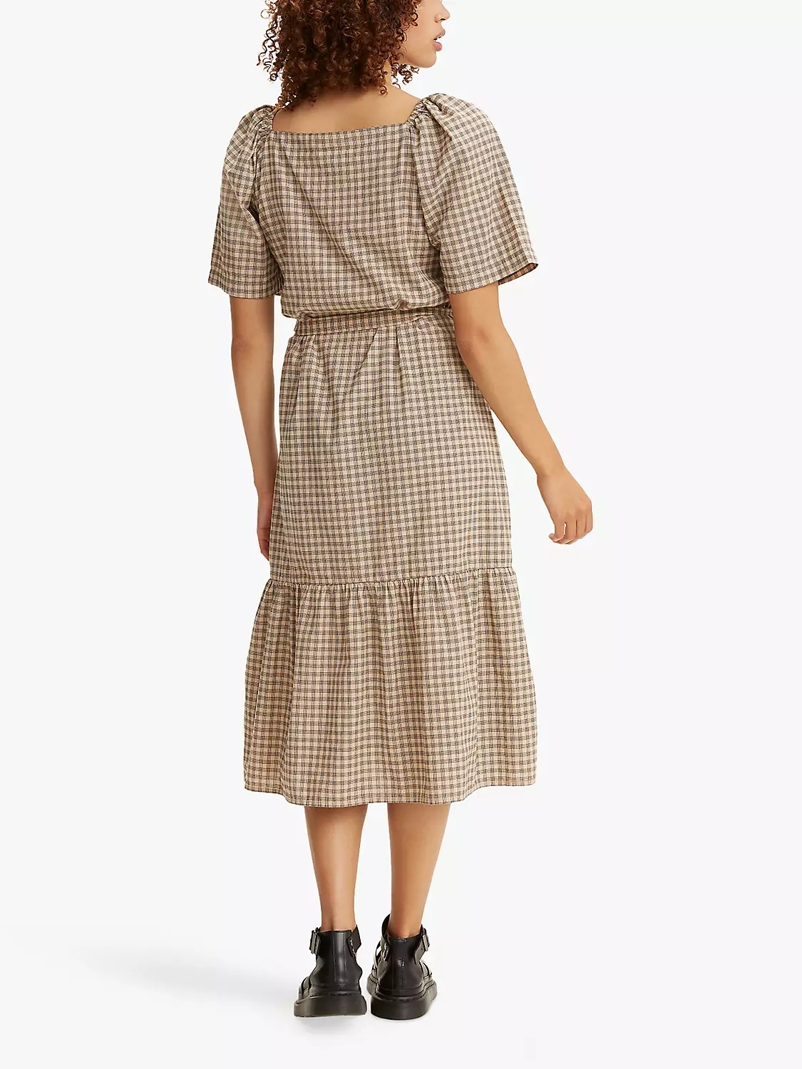 Bailey Gingham Tiered Midi Dress, Una Plaid Safari 2