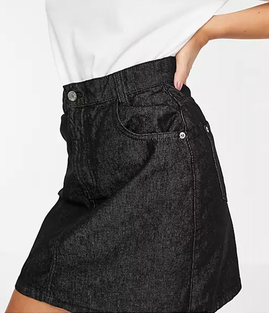 Mini Skirt in Black Wash Denim 3