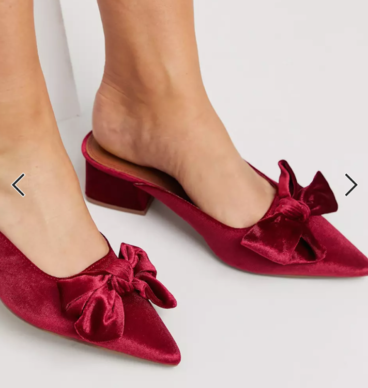 Wide Fit Summer Bow Mid Heeled Mules 3