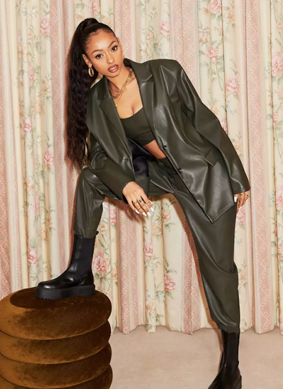 Jersey Leather Look Co-ord 1