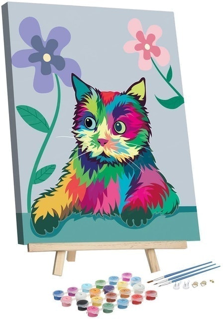 Lazy Cat Paint By Numbers DIY 1