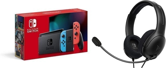 Nintendo Switch (Neon Blue/Neon Red) + PDP LVL40 Headset 1
