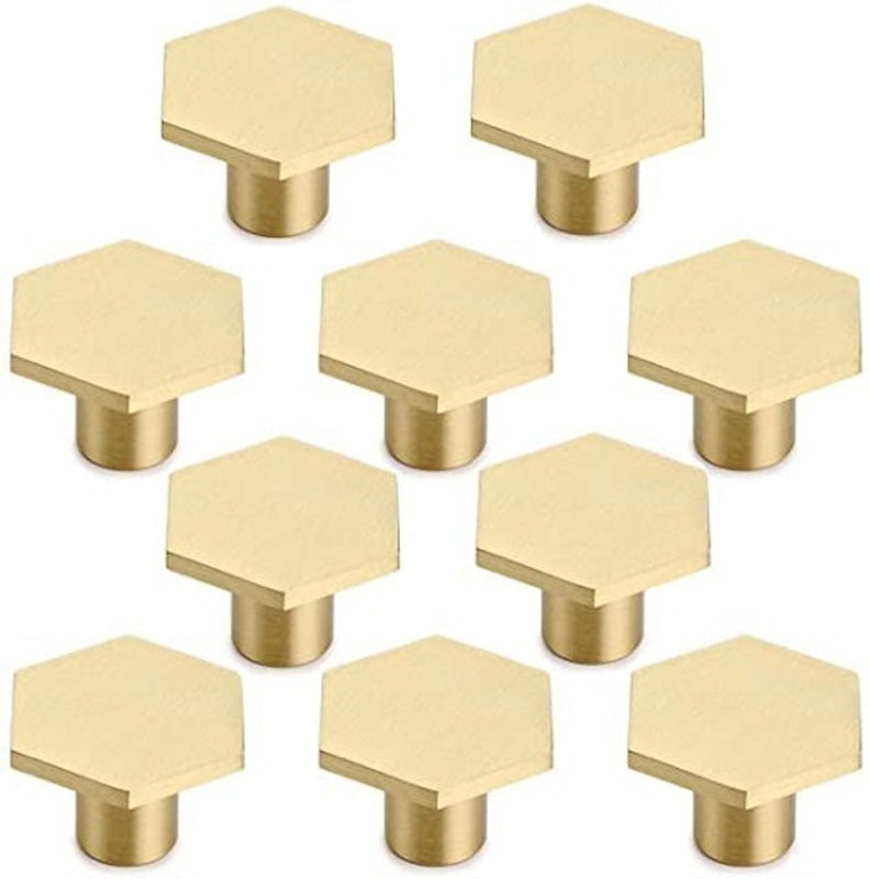 Solid Brass Hexagon Knobs 1
