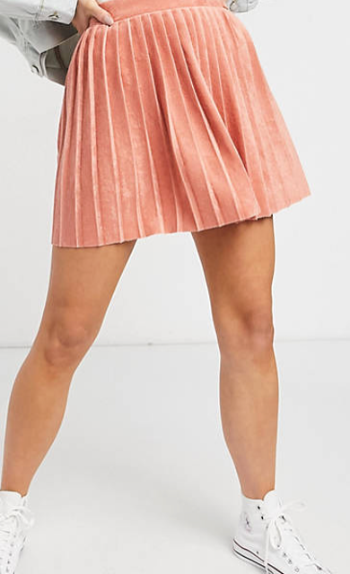 Mini Pleated Tennis Skirt in Fluffy Towelling 1