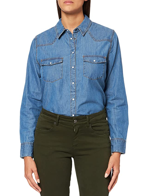 Women's Long Sleeve Denim Shirt 1