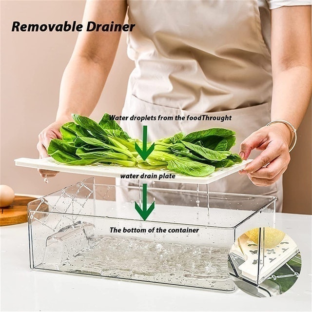 Stackable Drawer Containers with Removable Drain Trays 4