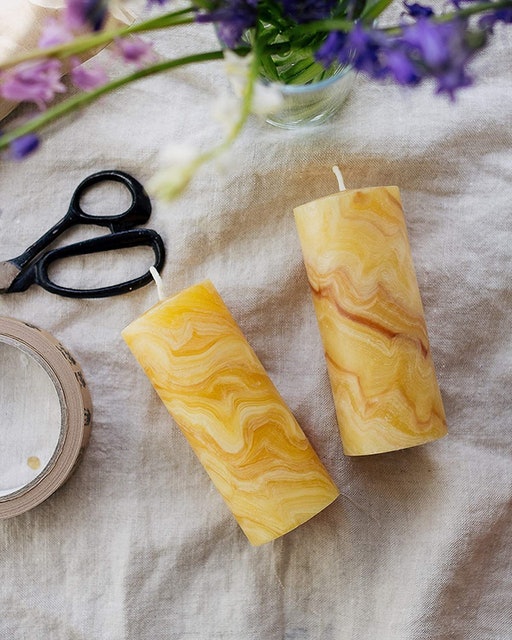 9. Goldrick Marble Pillar Candle 2