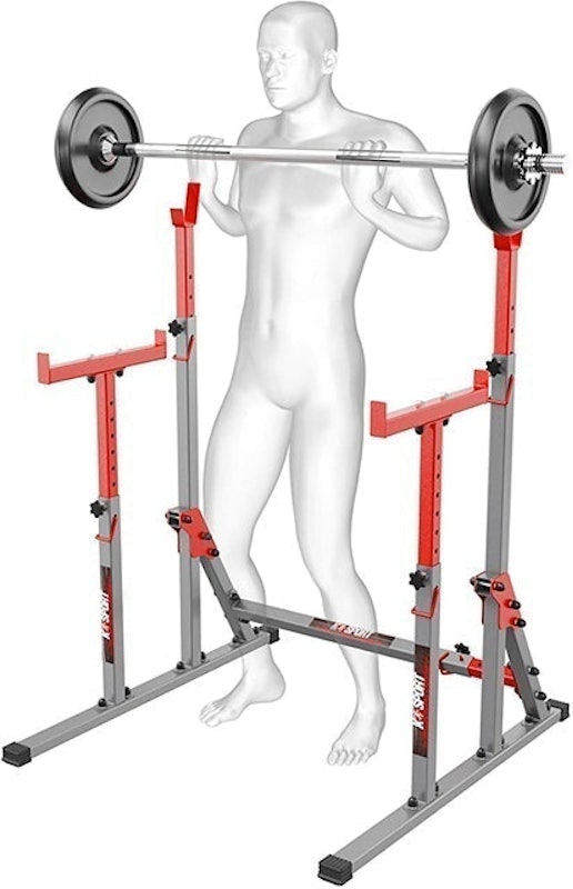 Adjustable Squat Rack with Spotters & Dip Bars 1