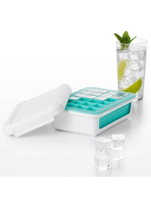 ecozoi Stainless Steel Metal Ice Cube Tray with Easy Release Handle