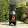 Kingfisher Outdoor Black Steel Burner With Built-In Log Store 1
