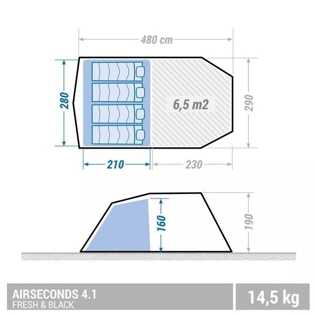 Inflatable 4 Person Camping Tent 2
