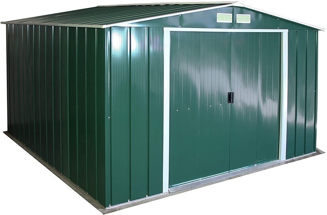 ECO 10' x 10' Hot-Dipped Galvanized Metal Garden Shed 1