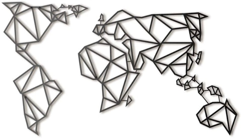 Metal World Map Wall Art 1