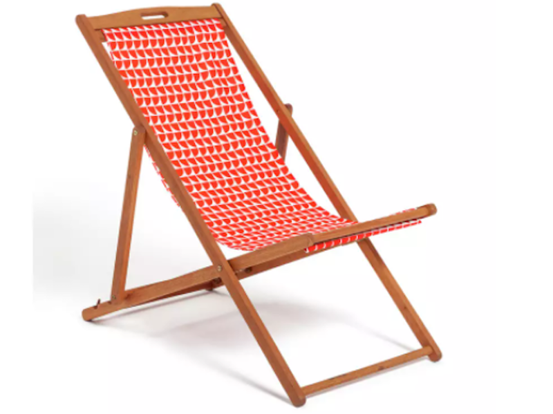 Geo Orange Wooden Deck Chair 1