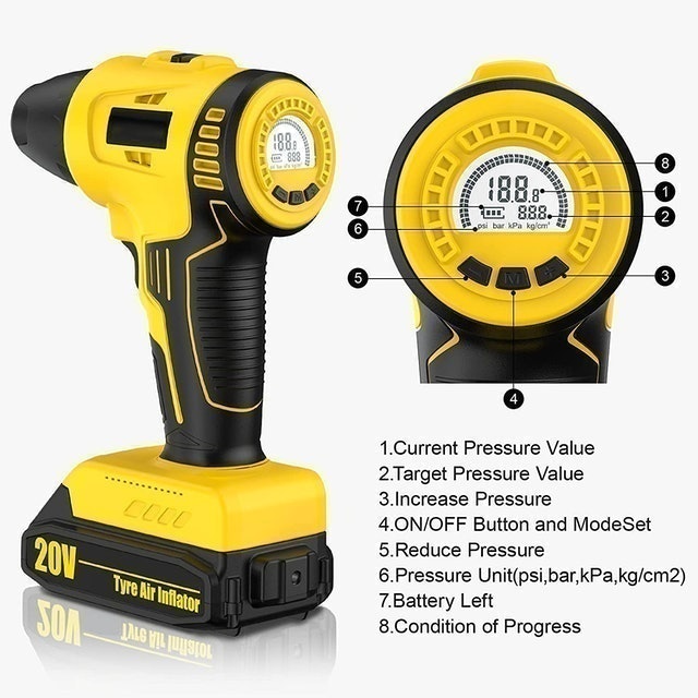 20V Cordless Car Tyre Pump 4