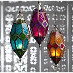 Moroccan Style Large Hanging Glass Lanterns