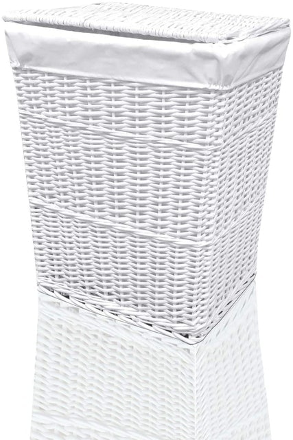 Large White Wicker Laundry Basket  1