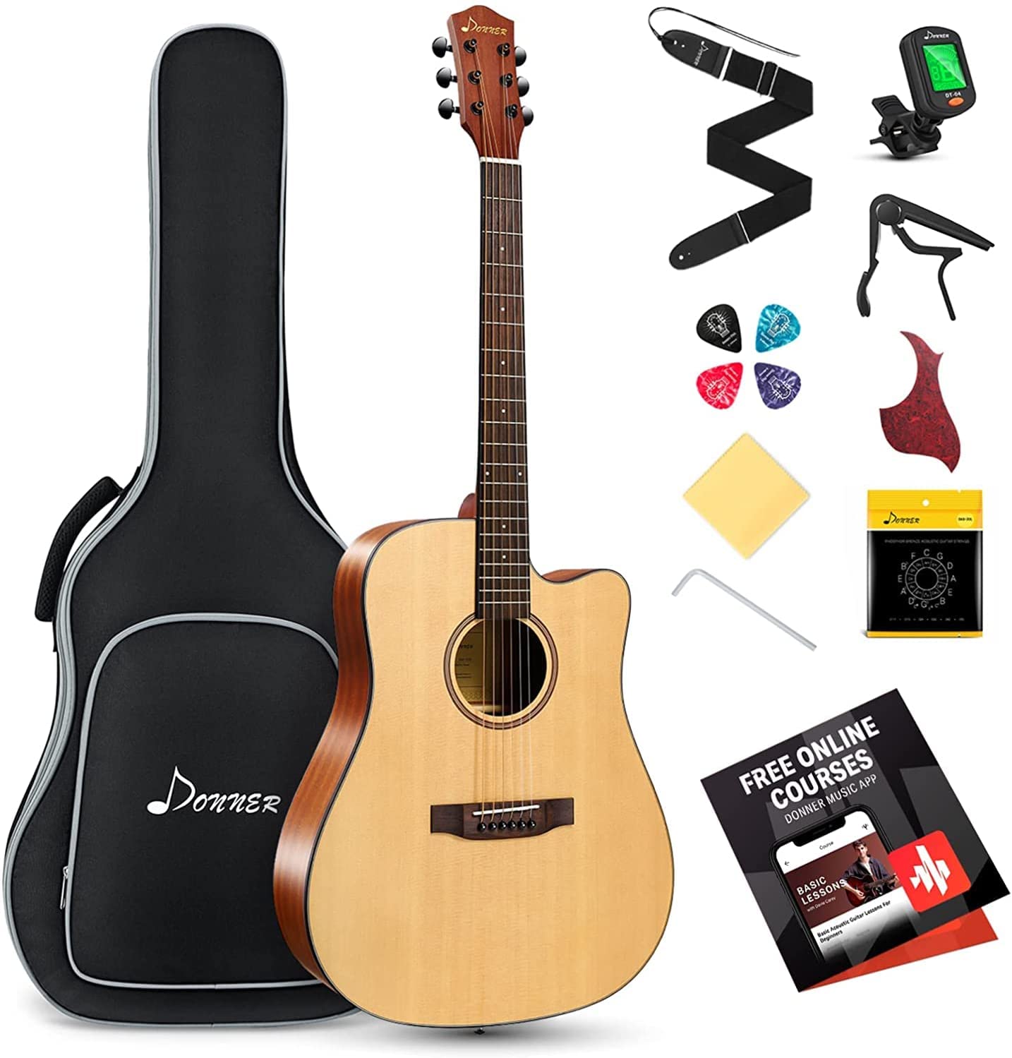 Cutaway Acoustic Beginner Guitar Package 1