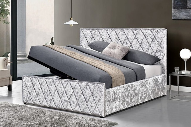 HAYDEN Crushed Velvet Storage Ottoman Bed 1
