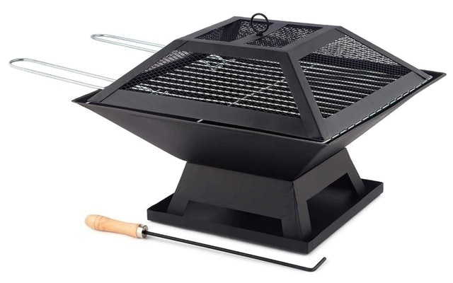 Square Fire Pit and BBQ Grill 2