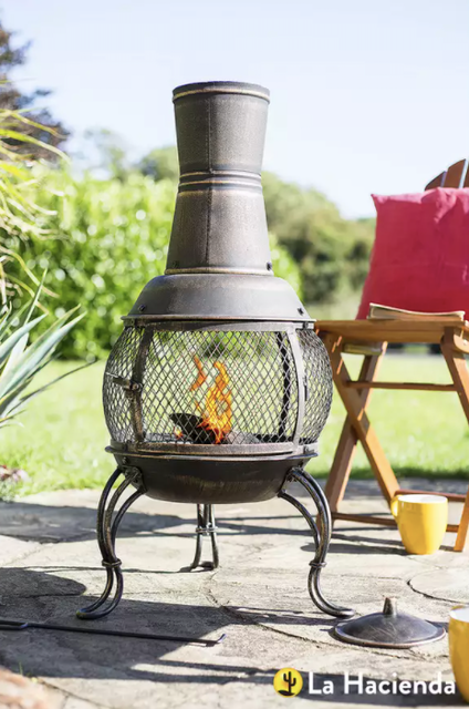 Medium Steel Chimenea in Bronze 2