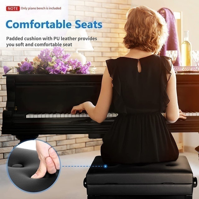 Deluxe Padded Piano Bench 2
