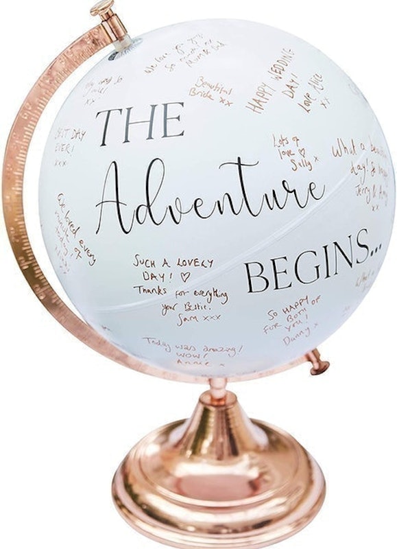 Botanical Wedding Alternative Style Globe Signing Guest Book 1