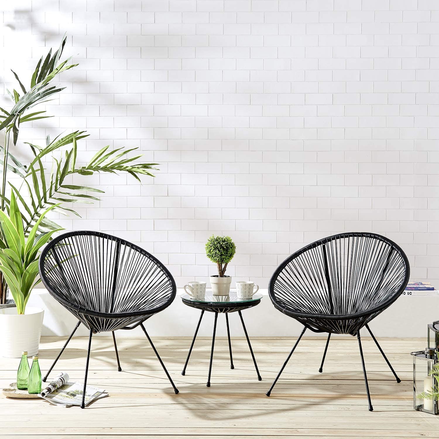 Konya 2 Seater String Rattan Bistro Table and Chairs Se 1