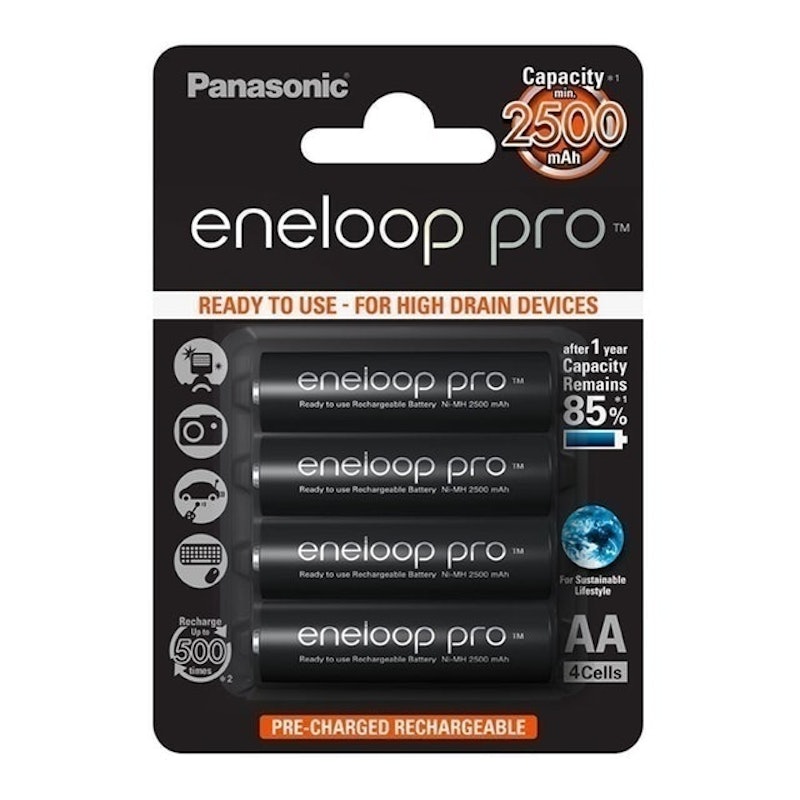 Eneloop Pro AA 2,500mAh Ready to Use Rechargeable Batteries 1