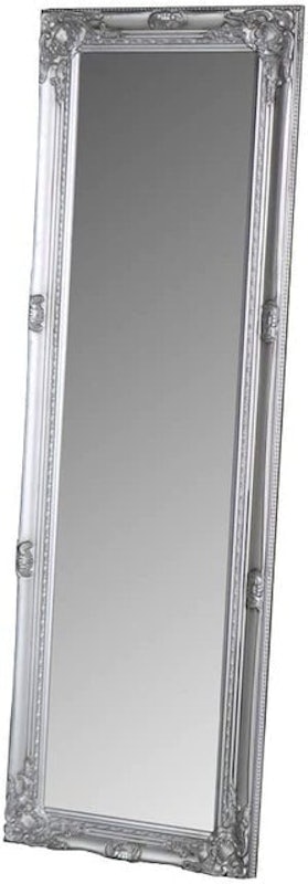 Tall Silver Ornate Mirror 1