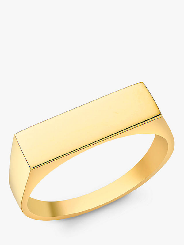 Personalised 9ct Gold Unisex Rectangular Signet Ring 1