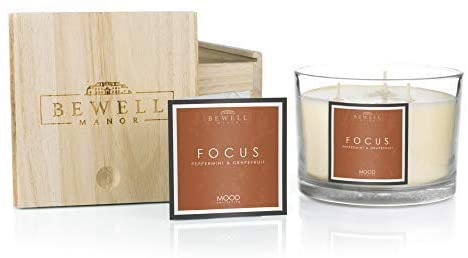 6. Bewell-Manor Beeswax Triple Wick Candle – Focus 2