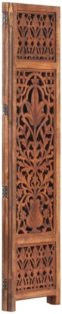 Solid Mango Wood 3-Panel Room Divider 2