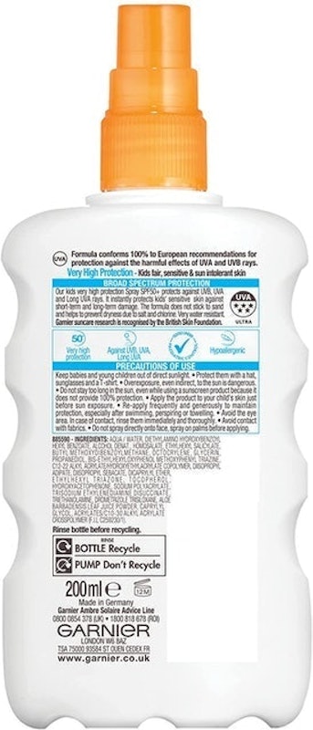Kids Sensitive Water Resistant Sun Cream Spray 2